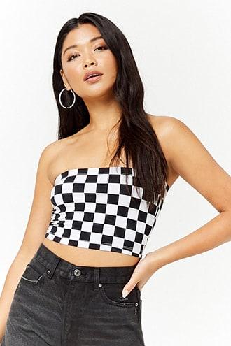 Forever21 Checkered Tube Top