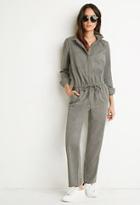 Forever21 Brushed Twill Utility Jumpsuit