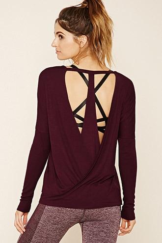 Forever21 Women's  Active Cutout-back Top