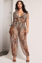 Forever21 Plus Size Sheer Leopard Jumpsuit
