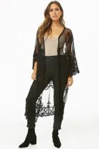 Forever21 Sheer Lace Duster Kimono