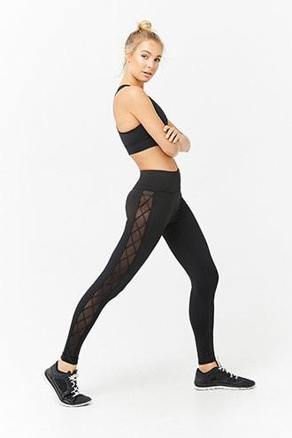 Forever21 Active Mesh Crisscross Leggings