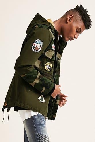 Forever21 Reason Patch Graphic Utility Jacket