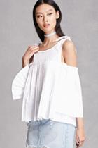 Forever21 Pleated Open-shoulder Top