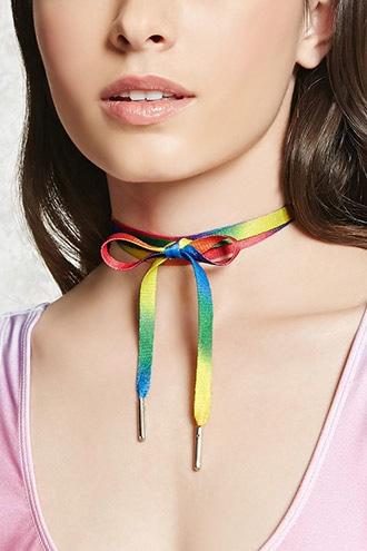 Forever21 Ombre Shoelace Wrap Choker