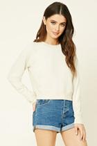 Forever21 Women's  Beige French Terry Knit Pullover