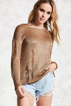 Forever21 Distressed Metallic Sweater