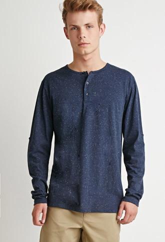21 Men Speckled Henley