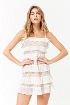 Forever21 Embroidered Mesh Flounce Dress