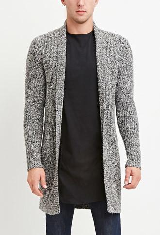 21 Men Shawl Collar Marled Cardigan