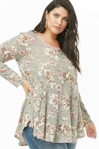 Forever21 Plus Size Floral Swing Top