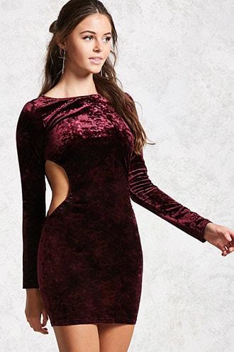 Forever21 Crushed Velvet Cutout Dress
