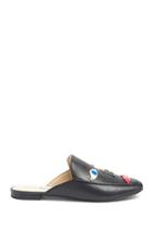 Forever21 Katy Perry Face Leather Loafer Mules