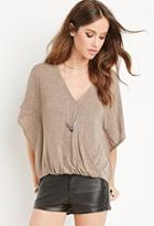 Forever21 Women's  Surplice V-neck Top (taupe)