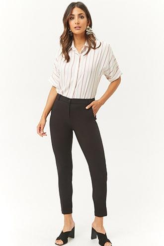 Forever21 Tapered-leg Pressed Pants