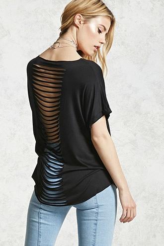 Forever21 Unbroken Heart Slashed Tee