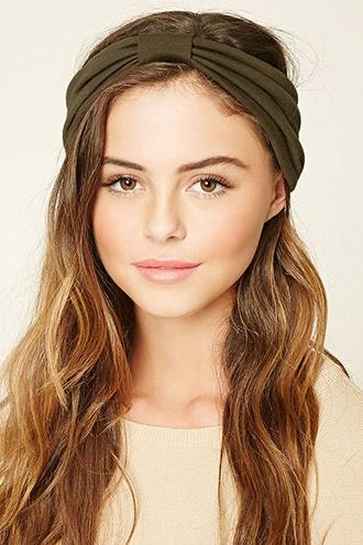 Forever21 Green Gathered-front Headwrap