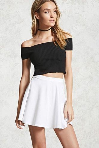 Forever21 Stretch-knit Flared Skirt