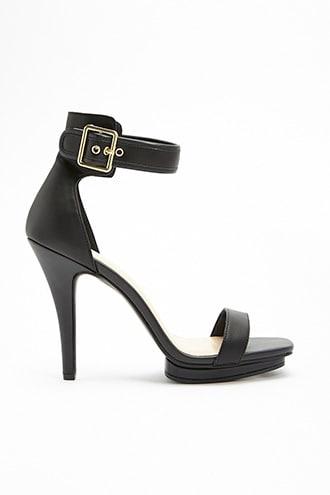 Forever21 Faux Leather Ankle-strap Platform Sandals
