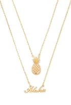 Forever21 Aloha Pineapple Charm Necklace Set