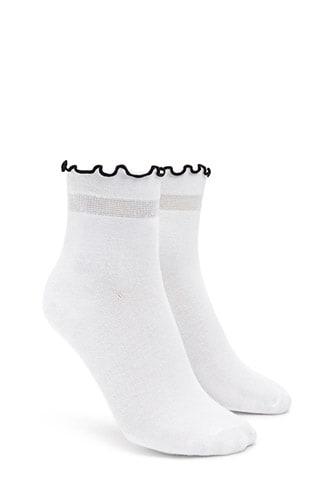 Forever21 Lettuce Edge Ankle Socks