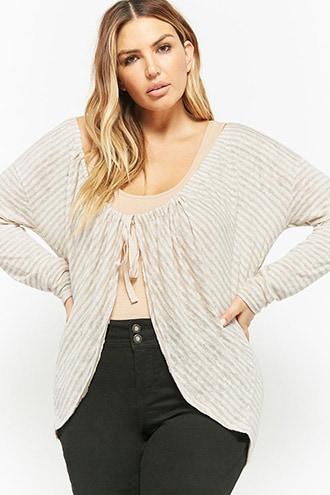 Forever21 Plus Size Striped Cardigan
