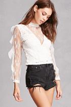 Forever21 Soieblu Semi-cropped Lace Top
