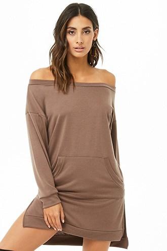 Forever21 Off-the-shoulder Sweatshirt Tunic