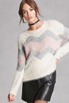 Forever21 Fuzzy Zigzag Graphic Sweater