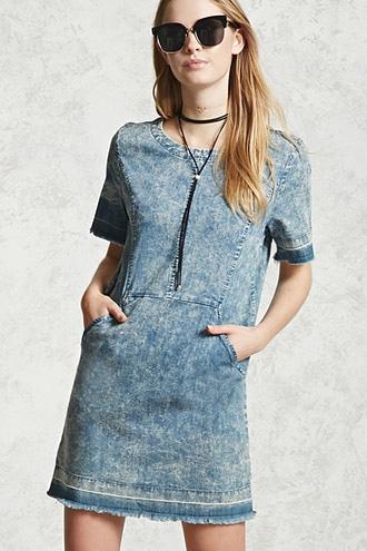 Forever21 Acid Wash Denim Dress
