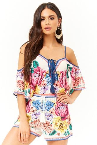 Forever21 Floral Tassel Shorts