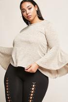 Forever21 Plus Size Marled Bell-sleeve Top