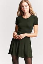 Forever21 Ribbed Knit Fit & Flare Dress