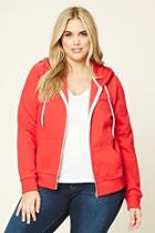 Forever21 Plus Women's  Red Plus Size Zip-up Hoodie
