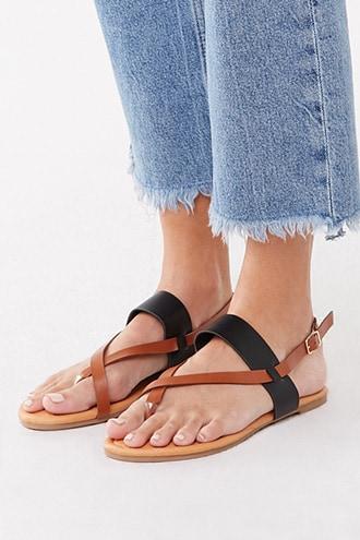 Forever21 Faux Leather Colorblock Sandals