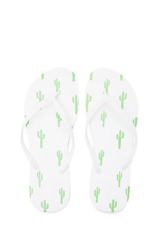 Forever21 Cactus Print Flip Flops