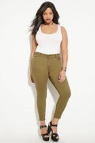 Forever21 Plus Women's  Olive Plus Size Skinny Jeans