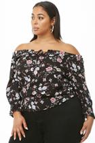 Forever21 Plus Size Floral Off-the-shoulder Smocked Top