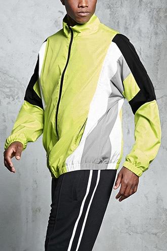 Forever21 Colorblock Zip-up Windbreaker