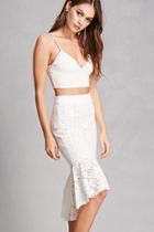Forever21 Fluted High-low Lace Skirt