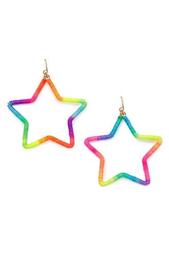 Forever21 Rainbow Star Drop Earrings