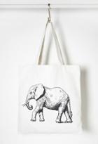 Forever21 Elephant Graphic Canvas Tote