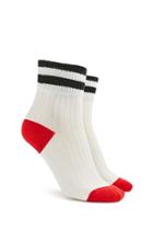 Forever21 Versatile Happy Graphic & Striped Crew Socks
