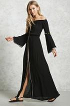 Forever21 Abstract Bell-sleeve Maxi Dress