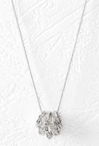 Forever21 Rhinestone Ring Charm Necklace (silver/clear)