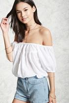 Forever21 Puff Sleeve Peasant Top