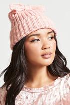 Forever21 Floppy Bow Cable Knit Beanie
