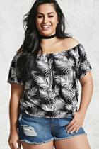 Forever21 Plus Size Palm Print Top