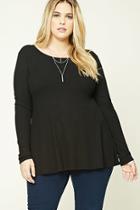 Forever21 Plus Women's  Black Plus Size T-back Tunic
