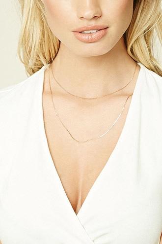 Forever21 Rose Gold Chain Layered Necklace